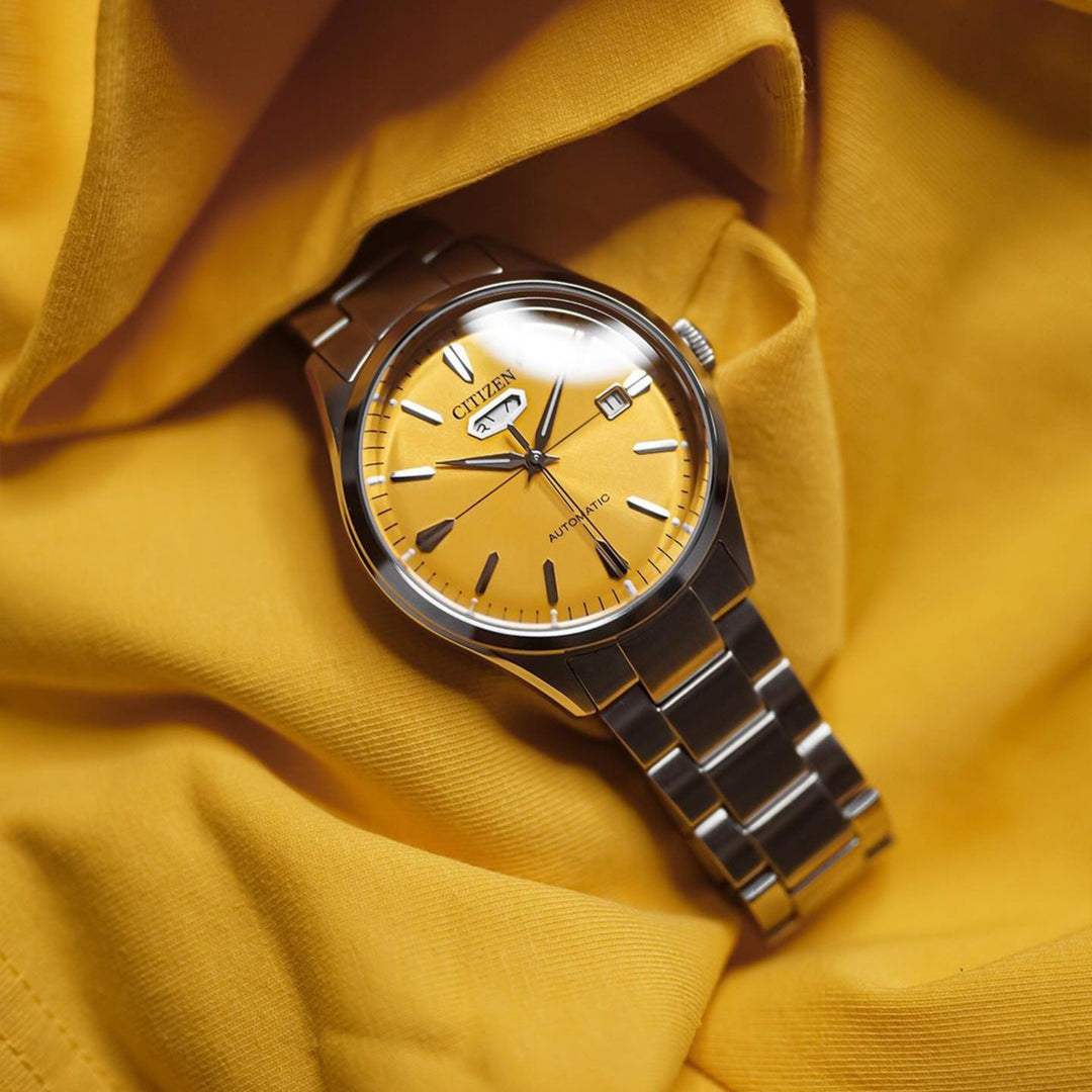 Citizen NH8391-51Z Automatic C7 Crystal Seven Reissue Series Stainless Steel Yellow Dial Men’s Watch