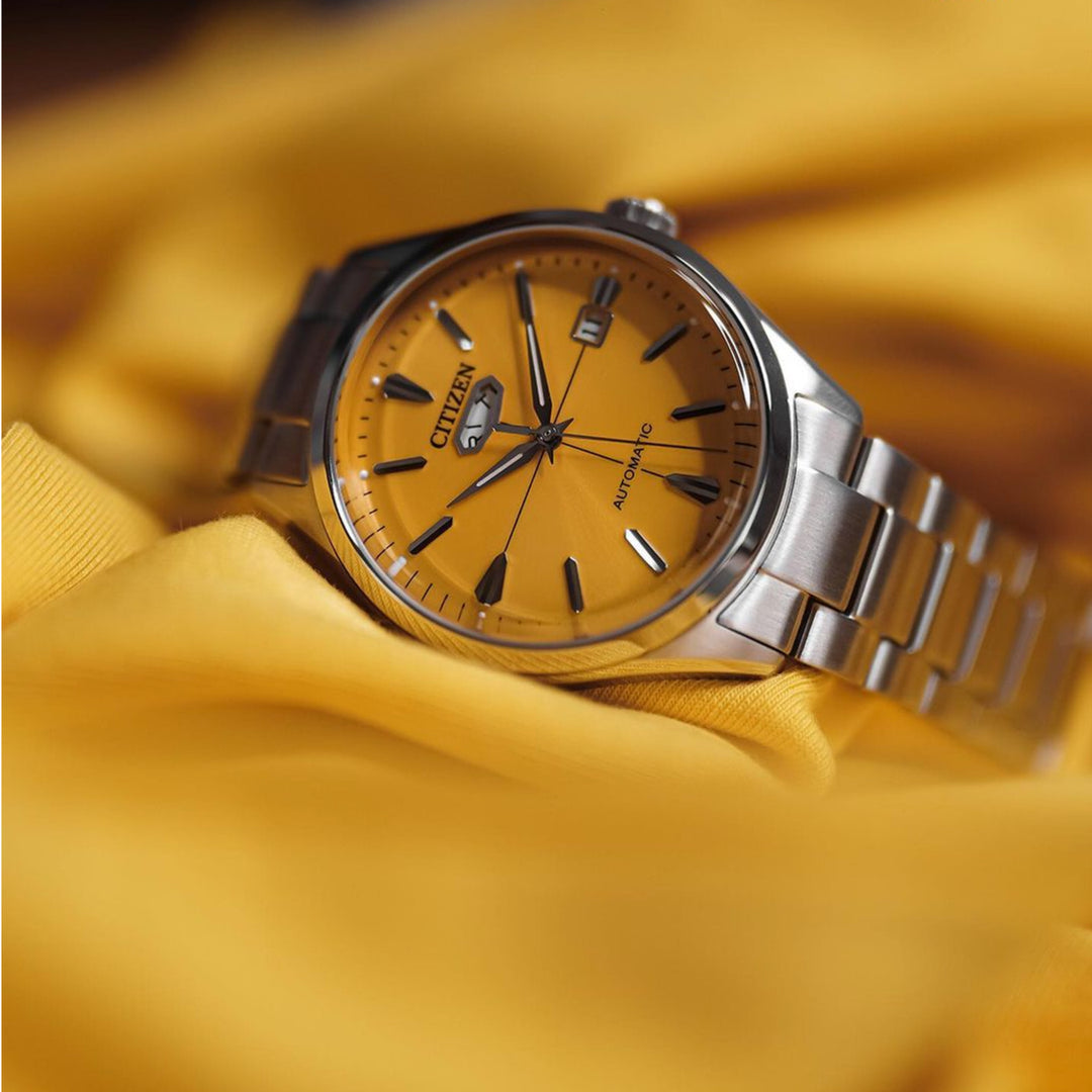 Citizen NH8391-51Z Automatic C7 Crystal Seven Reissue Series Stainless Steel Yellow Dial Men’s Watch