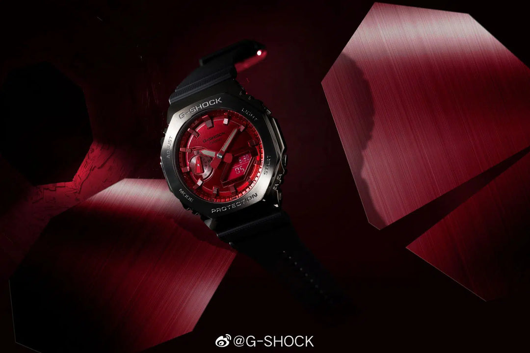 Casio G-Shock GM-2100B-4AER Red Dial Black Resin Strap Men's Watch