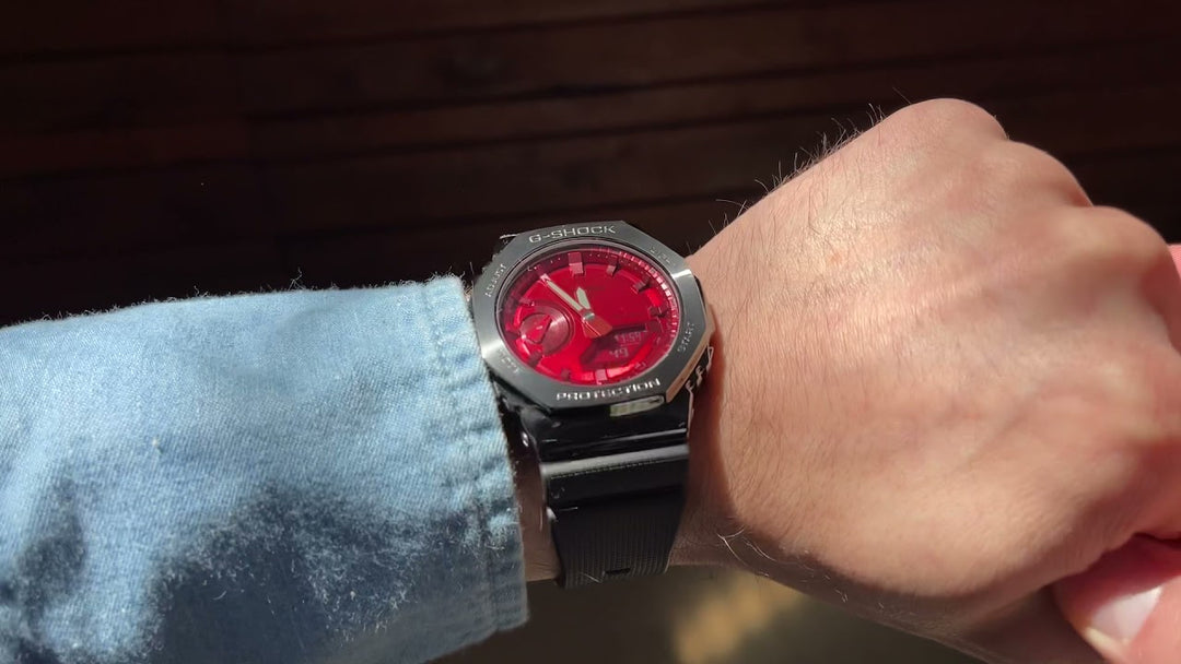 Casio G-Shock GM-2100B-4AER Red Dial Black Resin Strap Men's Watch