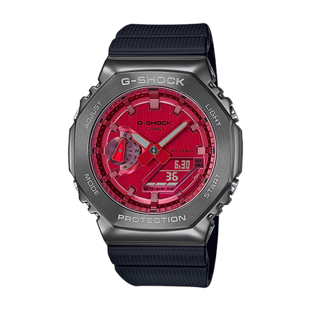 Casio G-Shock GM-2100B-4AER Red Dial Black Resin Strap Men's Watch