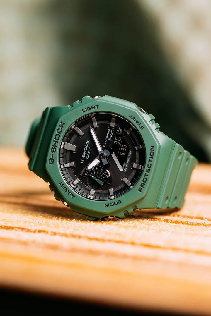 Casio G-shock GA-B2100-3AER Bluetooth Solar Power Green Resin Strap Mens Watch