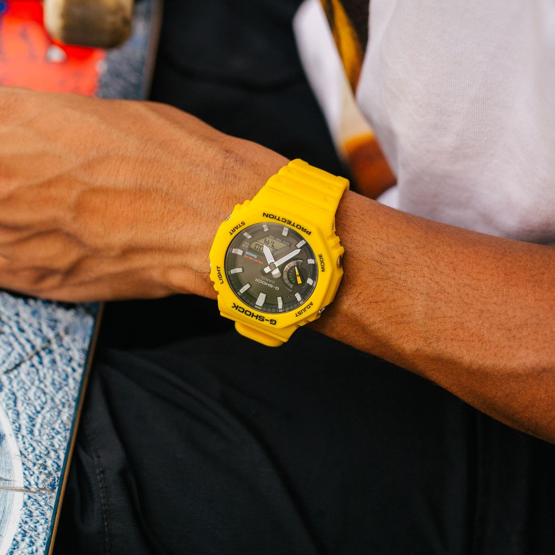 Casio G-shock GA-B2100C-9AER Bluetooth Solar Power Watch Yellow Resin Strap Mens Watch