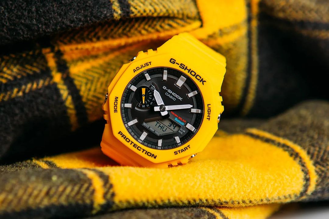 Casio G-shock GA-B2100C-9AER Bluetooth Solar Power Watch Yellow Resin Strap Mens Watch
