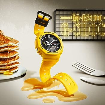 Casio G-shock GA-B2100C-9AER Bluetooth Solar Power Watch Yellow Resin Strap Mens Watch