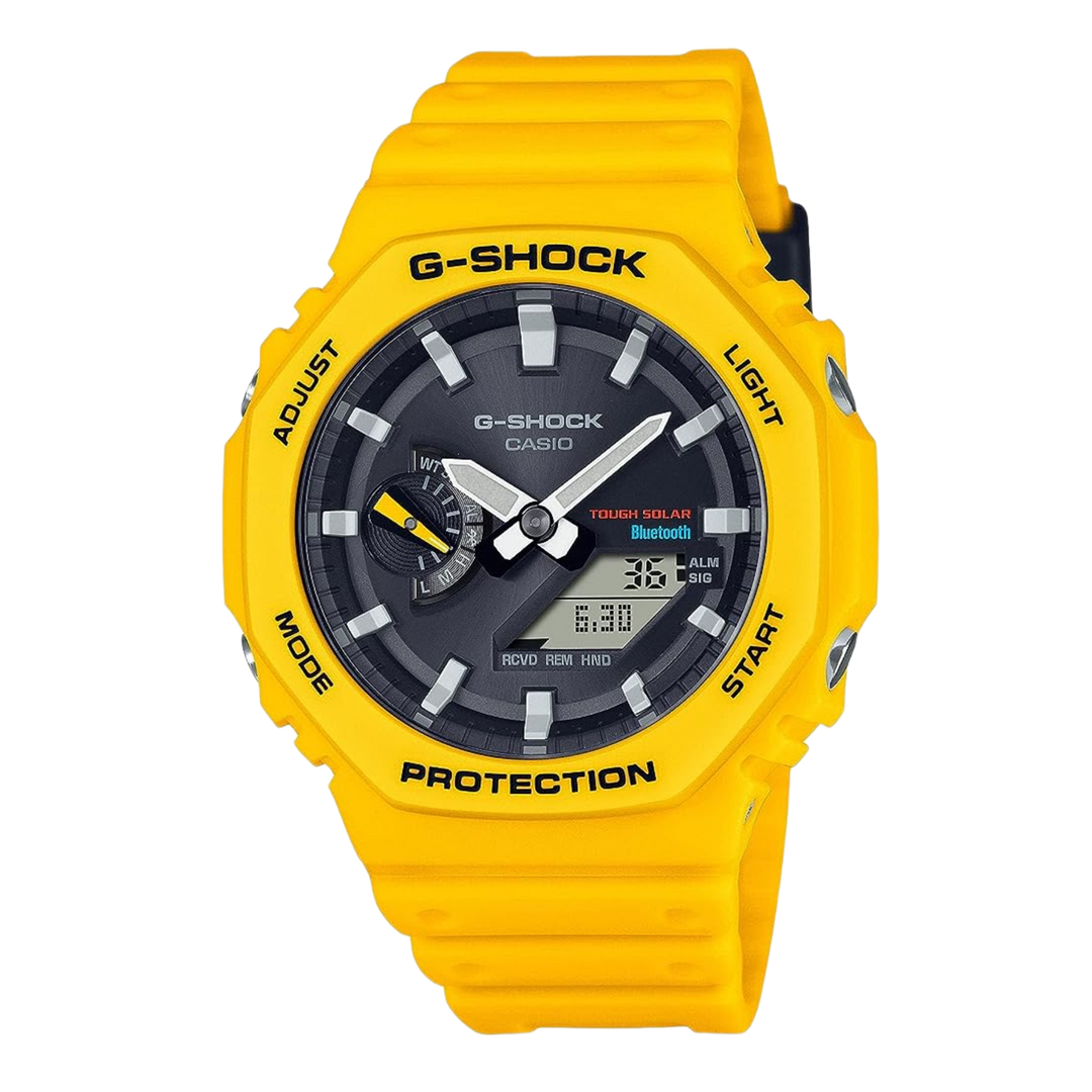 Casio G-shock GA-B2100C-9AER Bluetooth Solar Power Watch Yellow Resin Strap Mens Watch