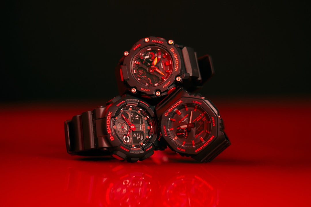 Casio G-shock GA-B2100BNR-1AER ‘Ignite Red Series’ Bluetooth Solar Power Black Resin Strap Mens Watch