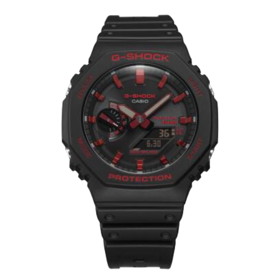Casio G-shock GA-B2100BNR-1AER ‘Ignite Red Series’ Bluetooth Solar Power Black Resin Strap Mens Watch