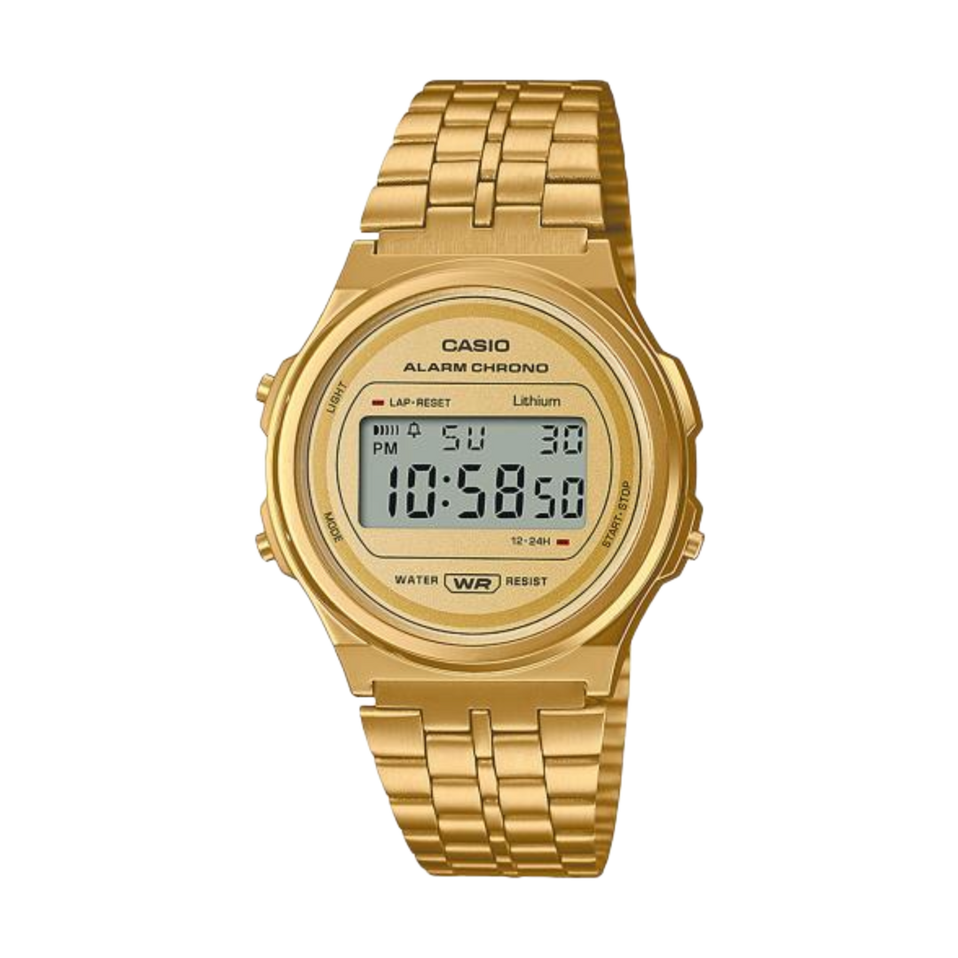 Casio Vintage Style Digital (38.8mm) Quartz A171WEG-9AEF Women's Gold Watch