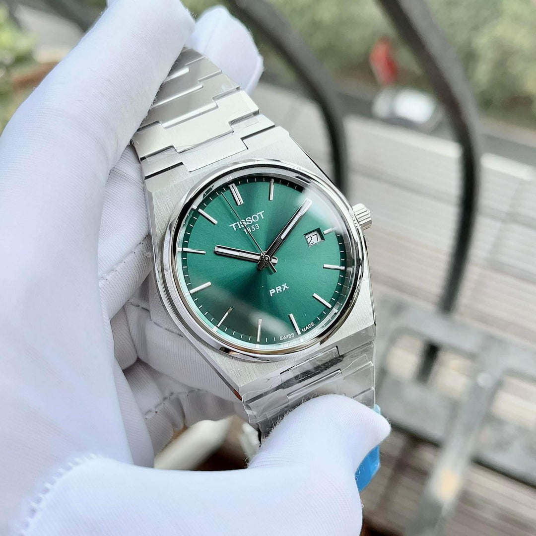 Tissot T1374101109100 PRX 40 205 Green Dial Stainless Steel Bracelet Men's Watch