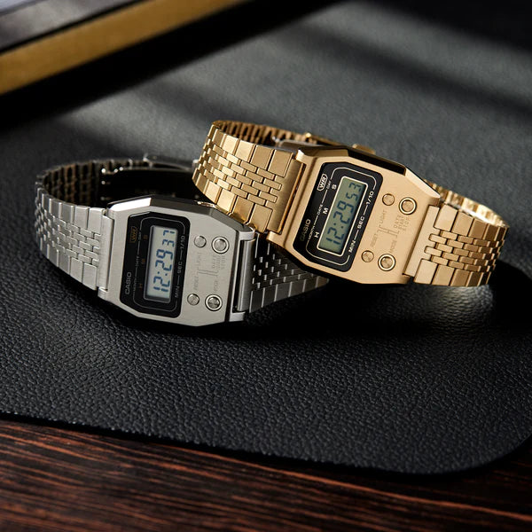 Casio A1100D-1 Vintage Premium Full Metal body Stainless Steel Bracelet Men’s Watch