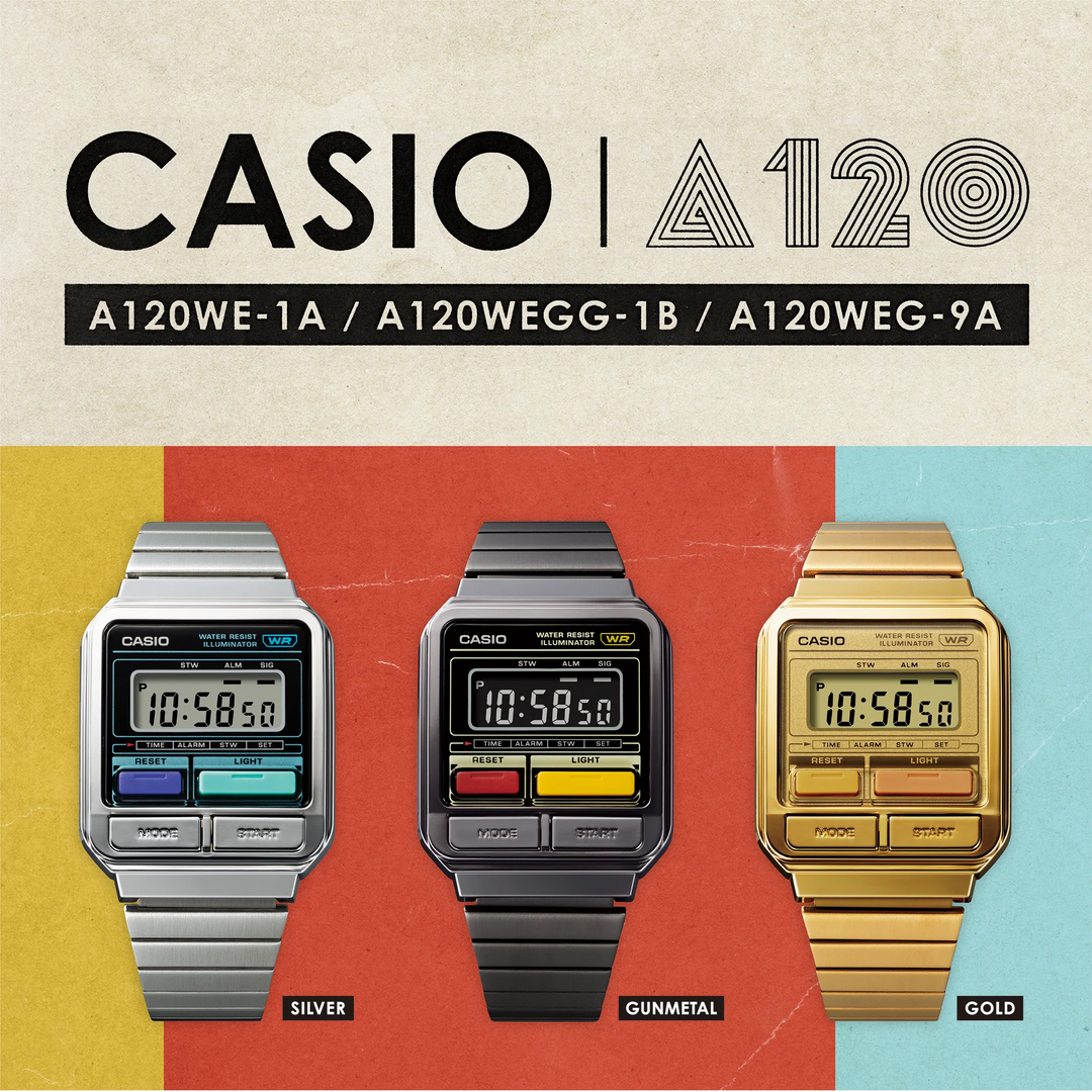 Casio Vintage Retro A120WE-1ADF Silver Stainless Steel Bracelet Women’s Watch