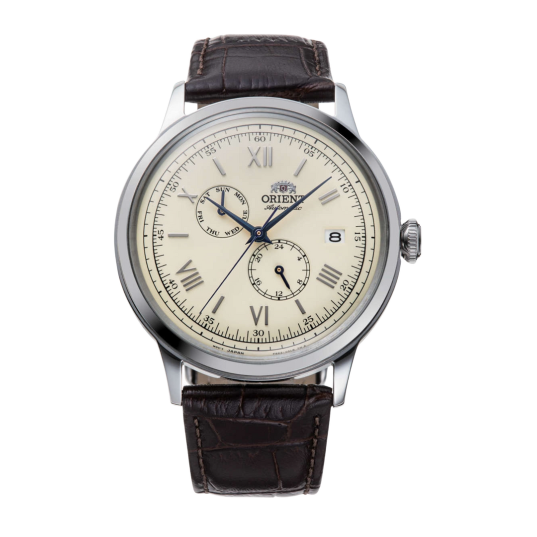 Orient Bambino RA-AK0702Y10B version 8 Multi-Function Automatic 40mm 3ATM Leather Strap Men's Watch