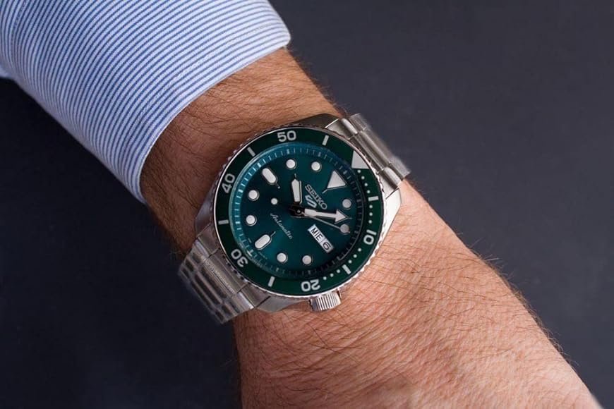 Seiko 5 Sports SRPD61K1 Green Dial  Stainless Steel Bracelet Men’s Watch