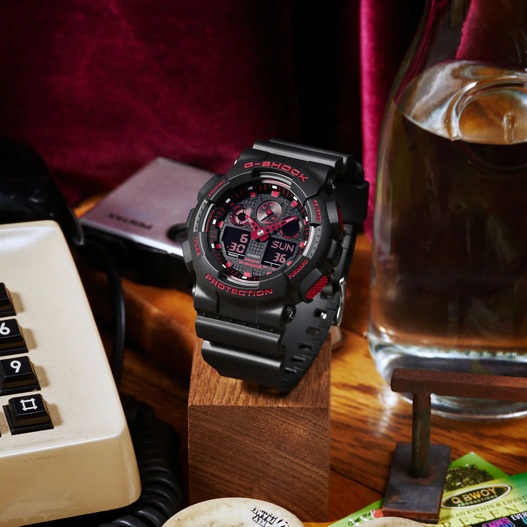 Casio G-Shock Ignite Red Series Resin Band GA-100BNR-1AER Men's Watch