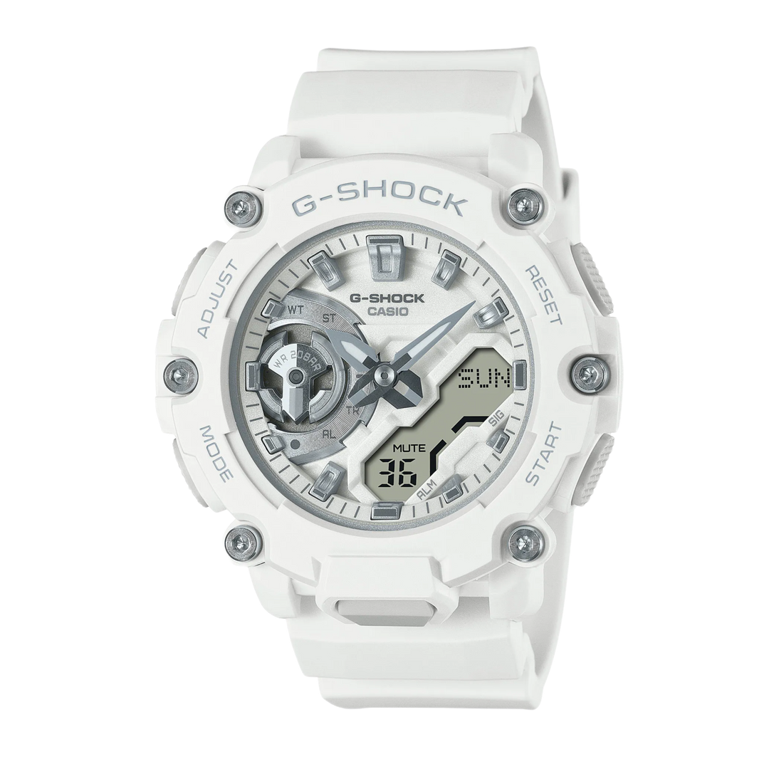Casio White Strap S2200 Monochrome Colour Series GMA-S2200M-7AER Women's Watch
