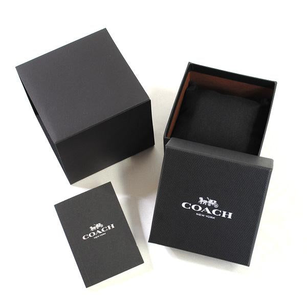 Coach Charles Silver Mesh Bracelet Black Dial 14602144 Men's Watch