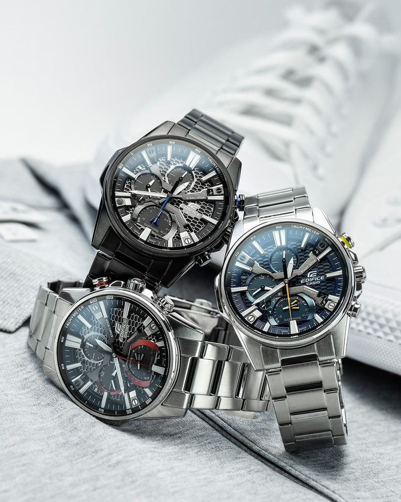 Casio Edifice EQB-1200D-1A Solar Chronograph Black Dial Sapphire Crystal Bluetooth Link Men's Watch