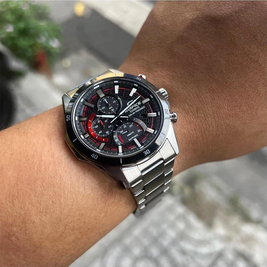 Casio Edifice EFS-S610DB-1AV Solar Chronograph Black Dial Sapphire Crystal Men's Watch
