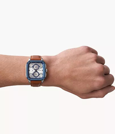 Fossil Inscription BQ2658 42mm Brown Leather Strap Men’s Watch