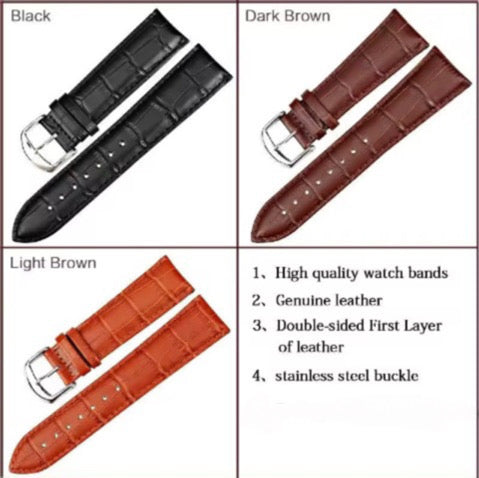 Maikes Croc Style Genuine Leather Replacement watch strap