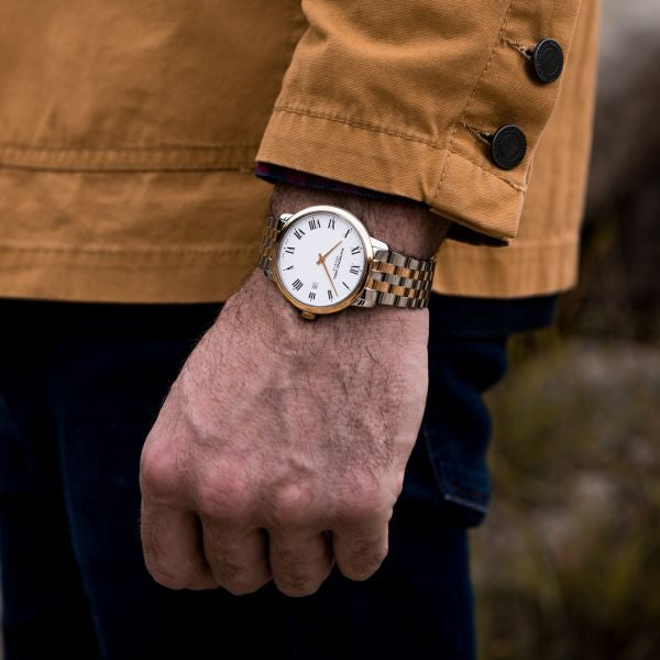 Raymond Weil 5485-STP-00300 Toccata Swiss Made Two Tone Stainless 39mm Steel Bracelet White Dial Men’s Watch