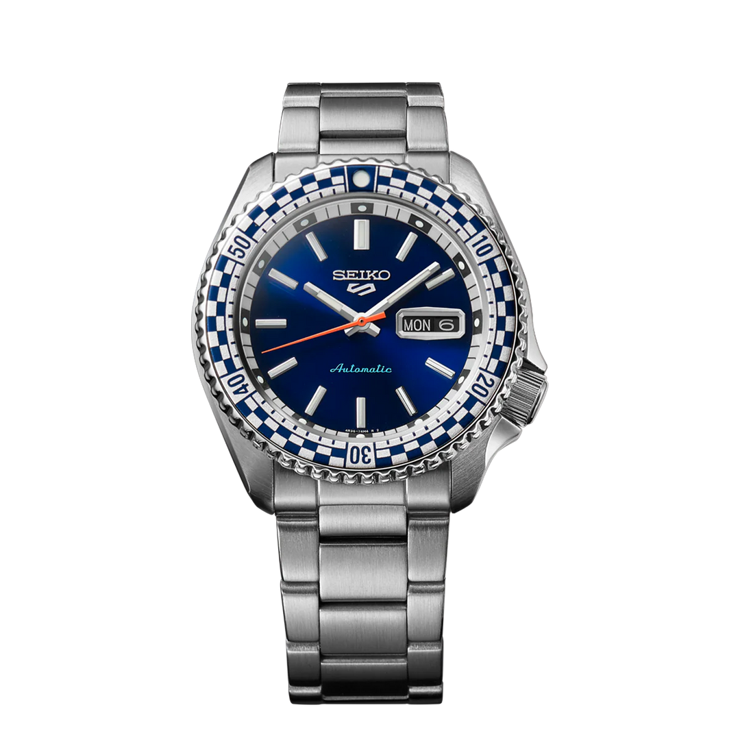Seiko 5 Sports Petrol Blue ‘Checker Flag’ Special Edition SRPK65K1 Men's Watch