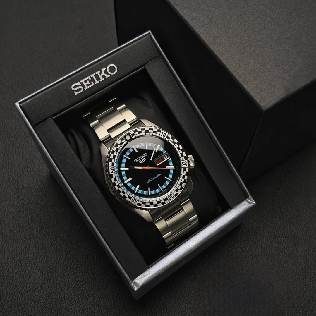 Seiko 5 Sports Black & White ‘Checker Flag’ Special Edition SRPK67K1 Men's Watch