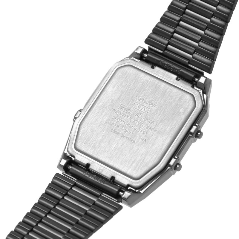 Casio AQ-800ECGG-3AEF Vintage Green Dial Black Stainless Steel Bracelet Men & Women Watches - mzwatcheslk srilanka
