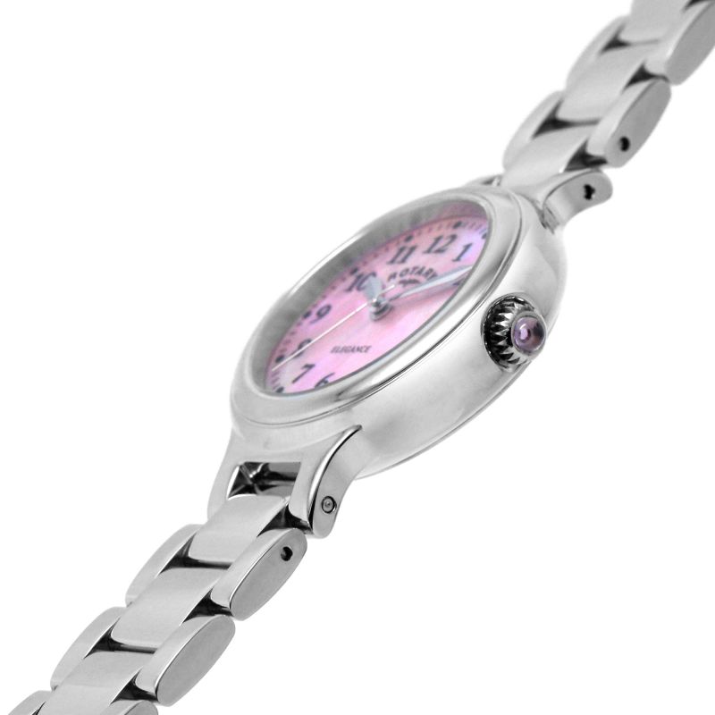 Rotary LB05135/07 Elegance Pink Mother of Pearl Dial Stainless Steel Bracelet Women's Watch