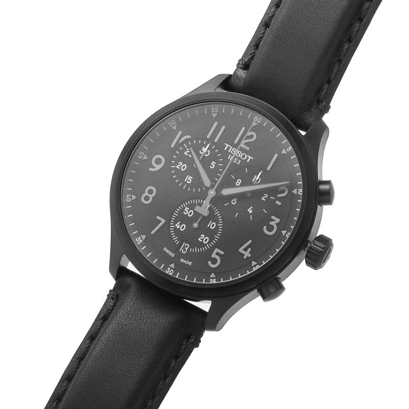 Tissot T1166173605200 Chrono XL Vintage Black Monochrome Chronograph Leather strap Men's Watch
