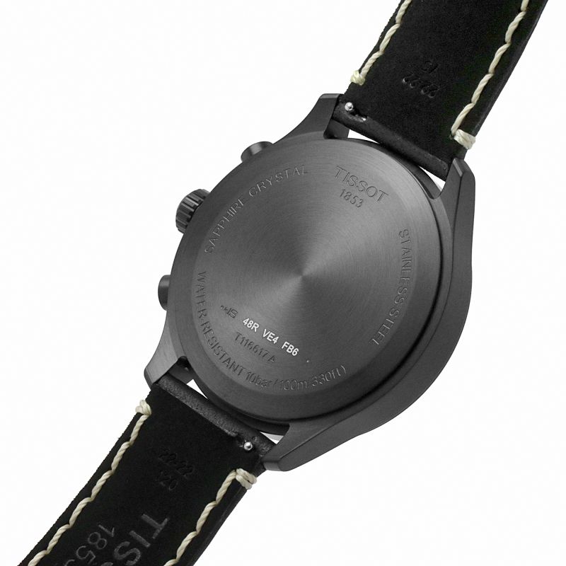 Tissot T1166173605202 Chrono XL Vintage Black Gold Chronograph Leather Strap Men's Watch