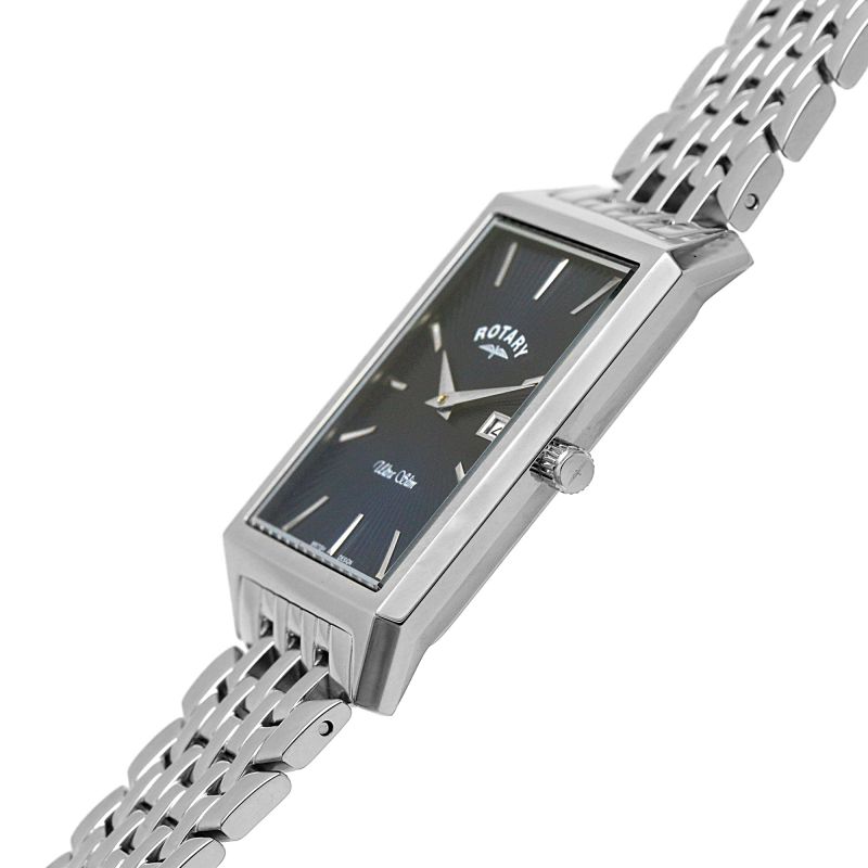 Rotary GB08020/05 Ultra Slim Square Dial Fine Link Stainless Steel