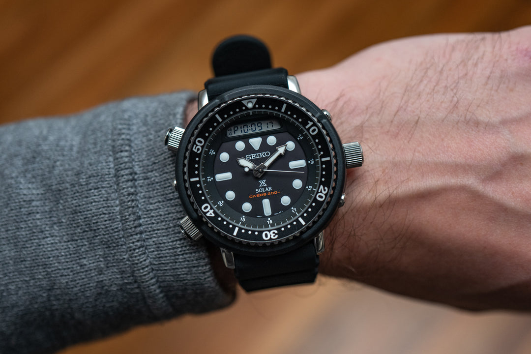 Seiko SNJ025P1 Prospex Arnie Re-Issue Solar Divers 200m Black Men's Watch - mzwatcheslk srilanka