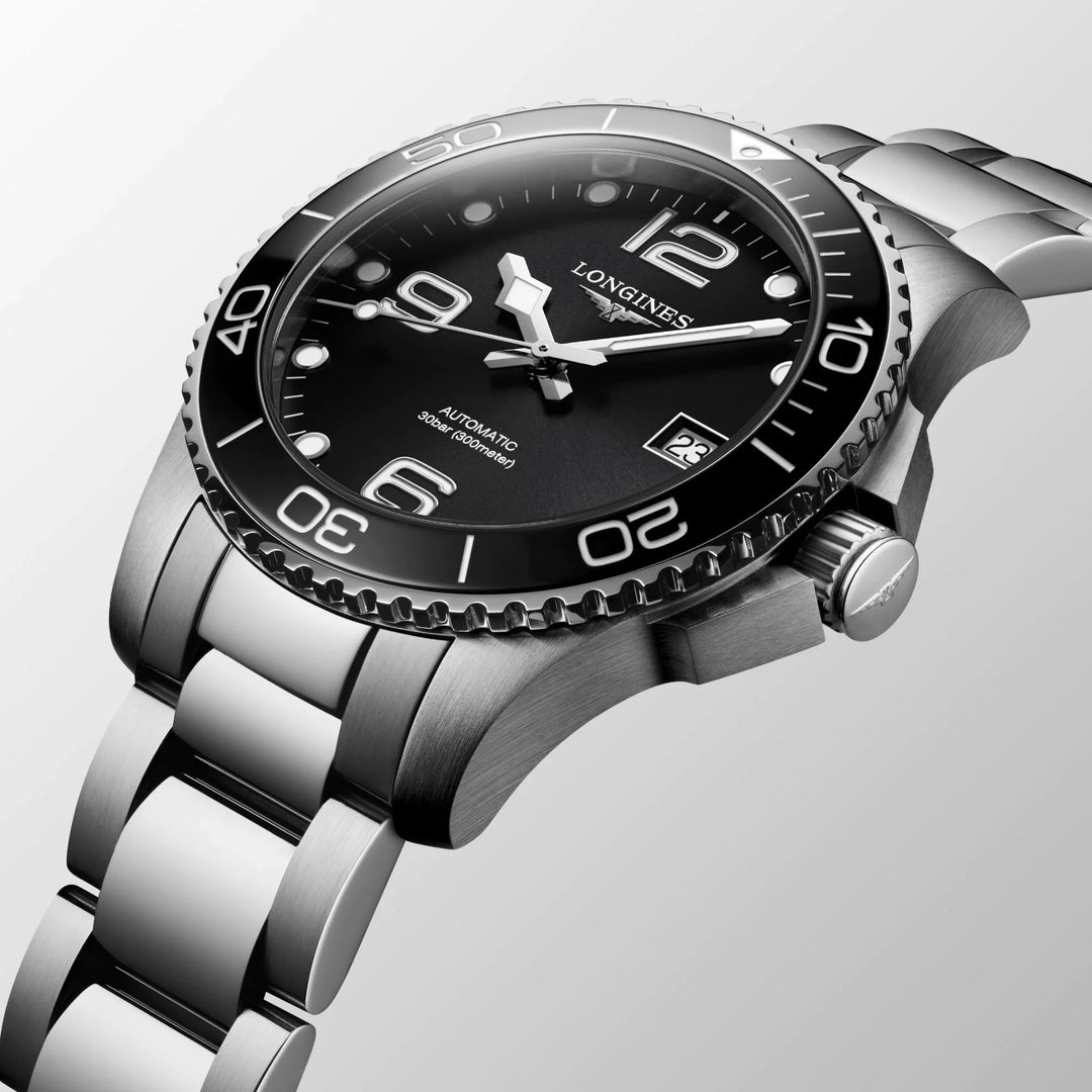 LONGINES L37804566 HydroConquest 39mm Automatic Black Sunray Dial Men's Watch - mzwatcheslk srilanka