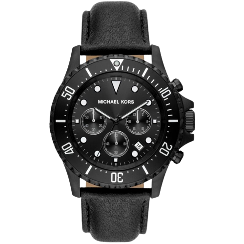 Michael kors watch top black leather strap