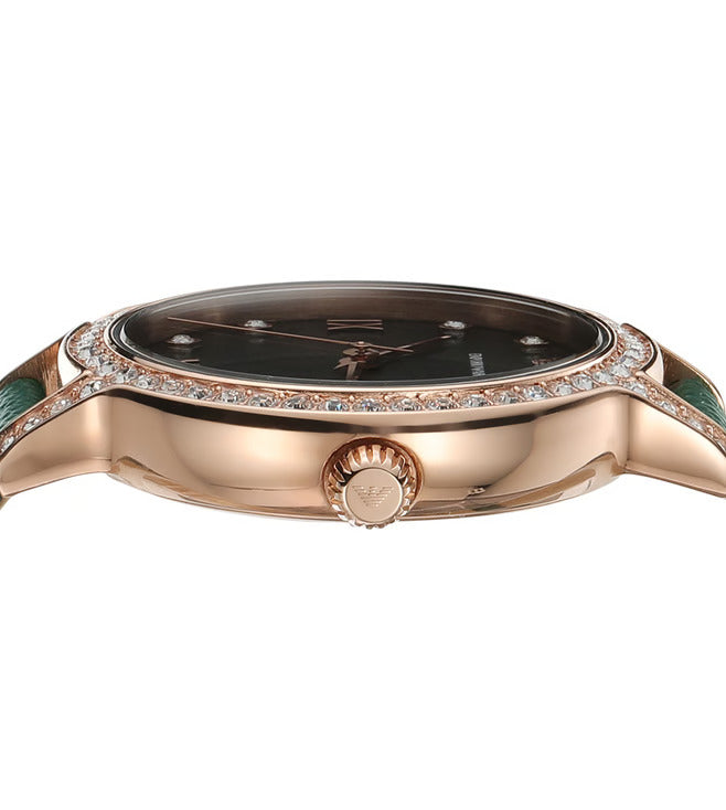 Emporio Armani AR11577 32mm Green Dial Green Leather Strap Women's Watch