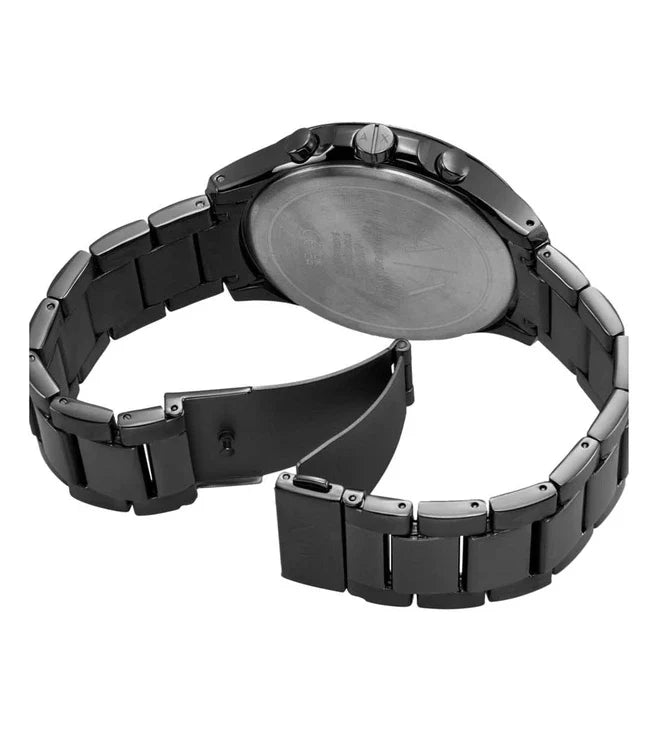Armani Exchange AX2454 46mm Black Chronograph Dial Gunmetal Stainless Steel Bracelet Men's Watch