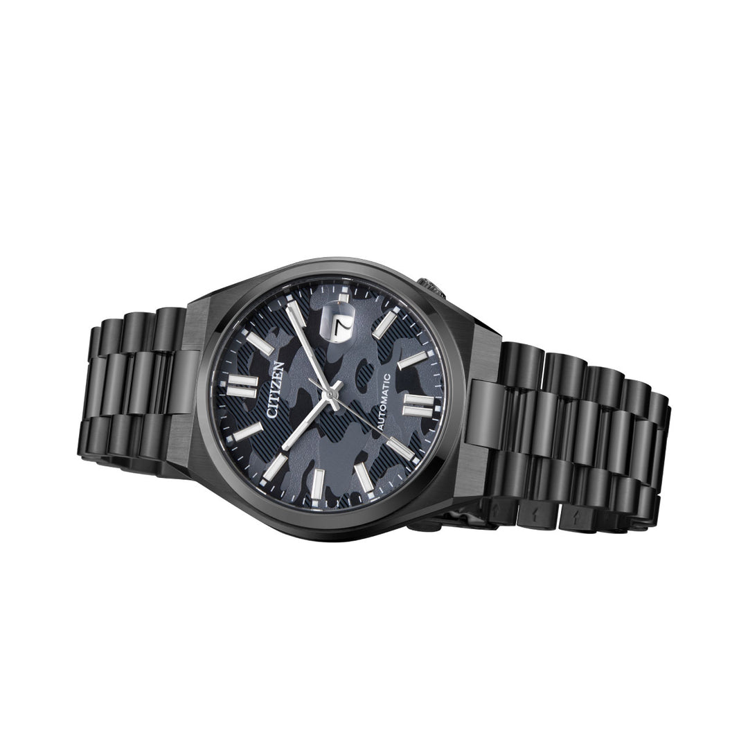 Citizen Tsuyosa NJ0155-87E Automatic Black Camouflage Dial Stainless Steel Men's Watch - mzwatcheslk srilanka