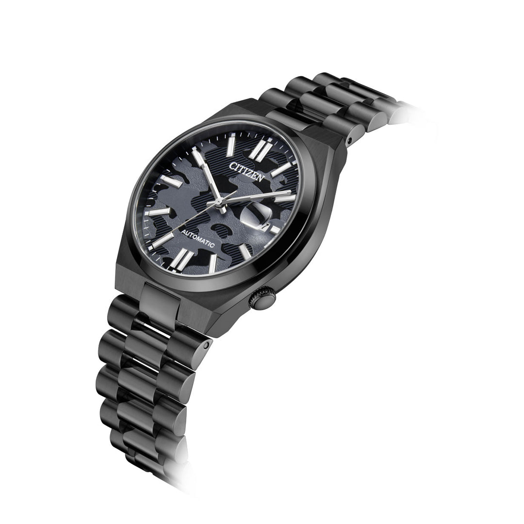 Citizen Tsuyosa NJ0155-87E Automatic Black Camouflage Dial Stainless Steel Men's Watch - mzwatcheslk srilanka