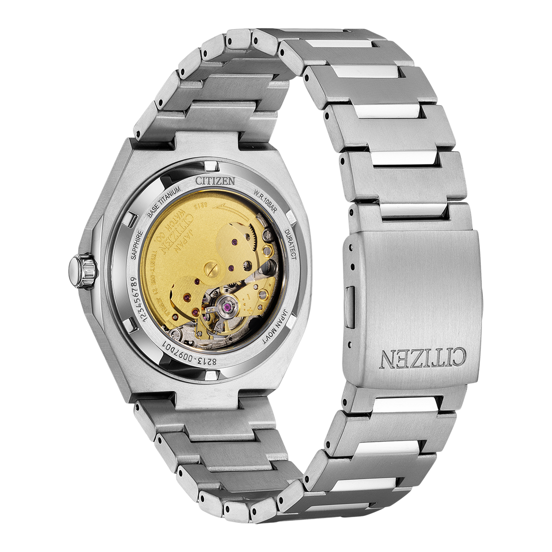 Citizen NJ0180-80M Zenshin Super Titanium Automatic 42mm Textured Light Blue Dial Super Titanium Bracelet Men’s Watch