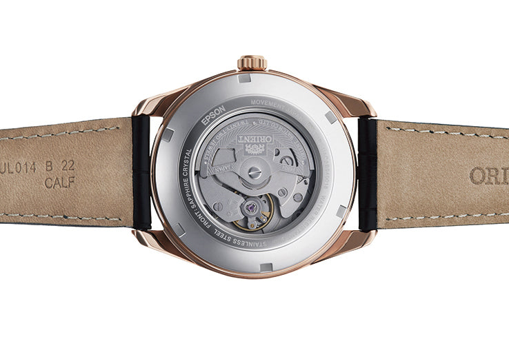 ORIENT RA-AK0309B Bambino Sun and Moon Classic Leather Strap Men's Watch