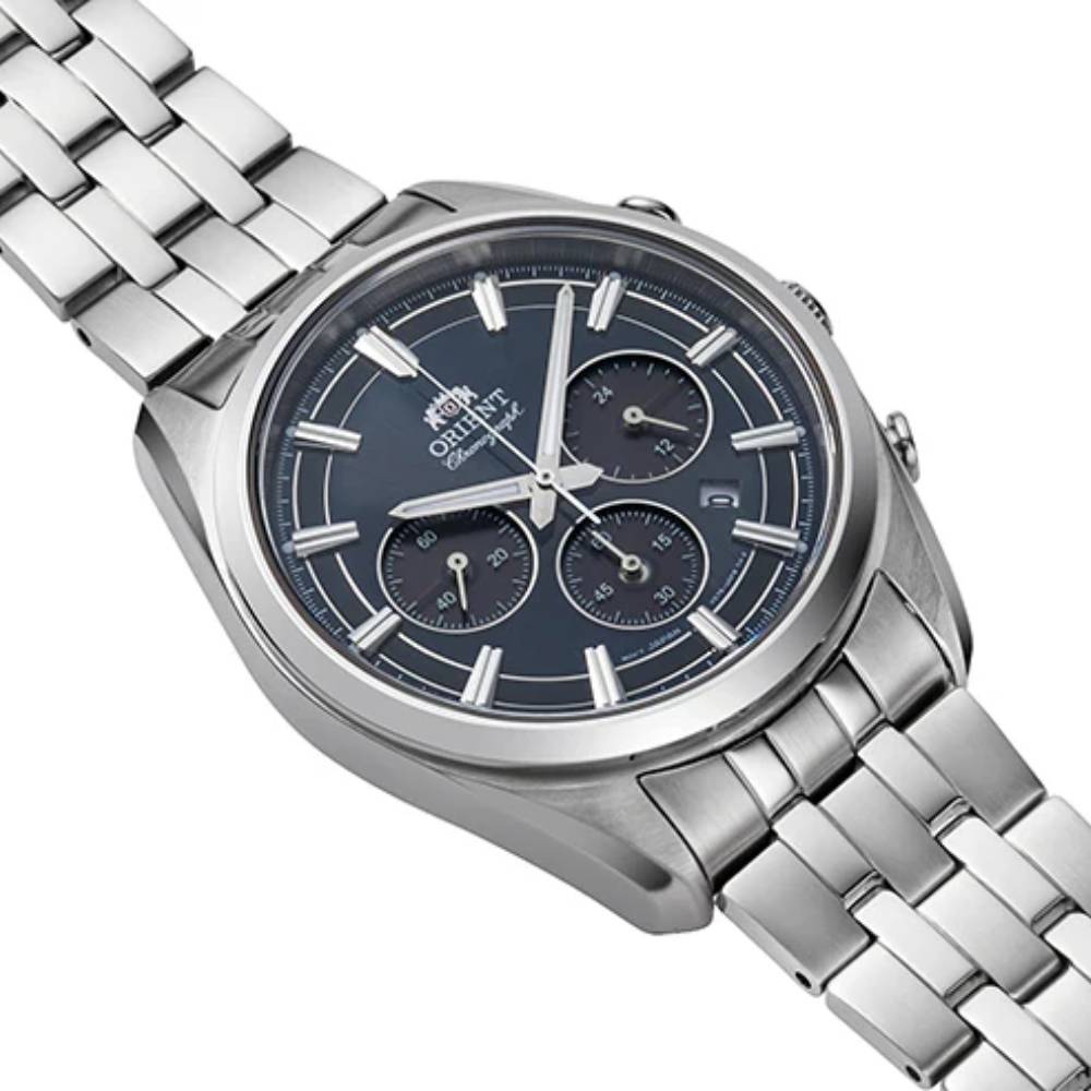 Orient RA-TX0303L Solar Chronograph Blue Dial Stainless Steel