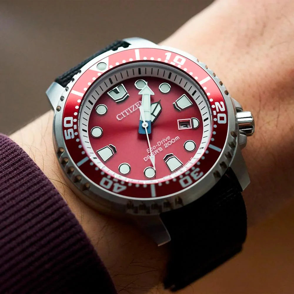 Citizen BN0159-15X Red Dial Polyrethane Black Strap Men’s Watch
