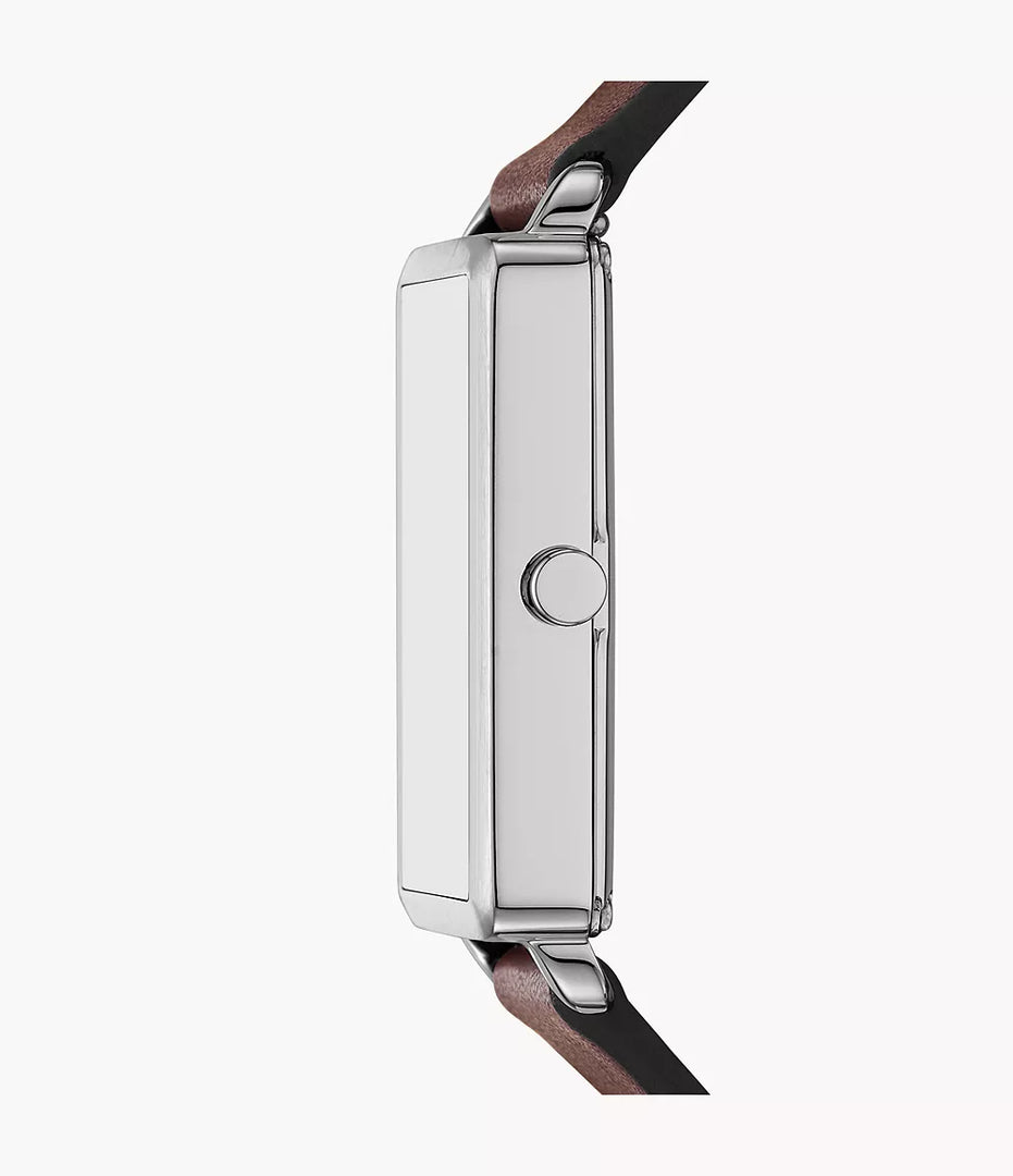Skagen SKW6930 Hagen 36mm Blue Rectangular Dial Brown Leather Strap Men's Watch
