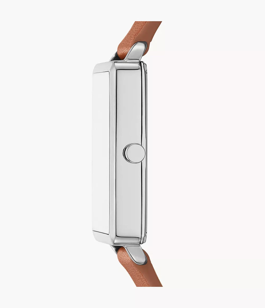 Skagen SKW6931 Hagen 36mm Green Rectangular Dial Brown Leather Strap Men's Watch