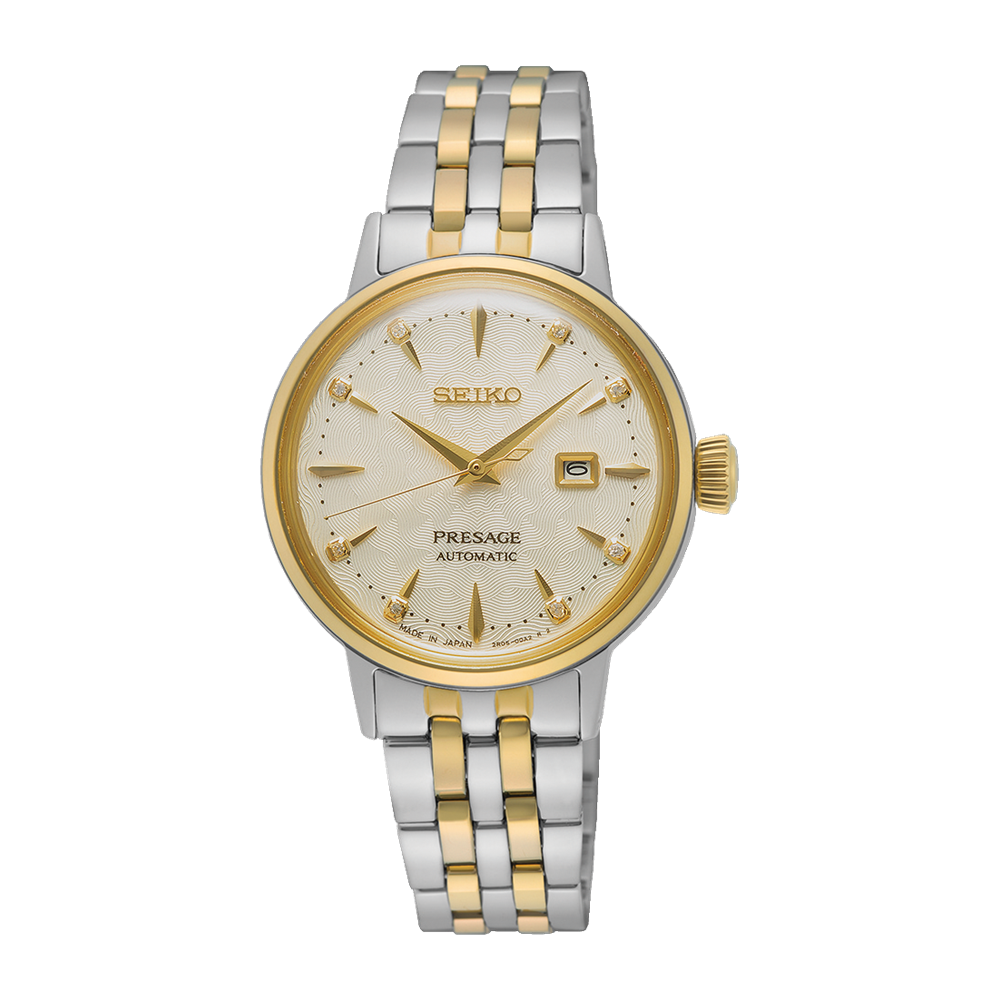 Seiko SRE010J1 Presage Cocktail Time White Lady Diamond Twist Women's Watch