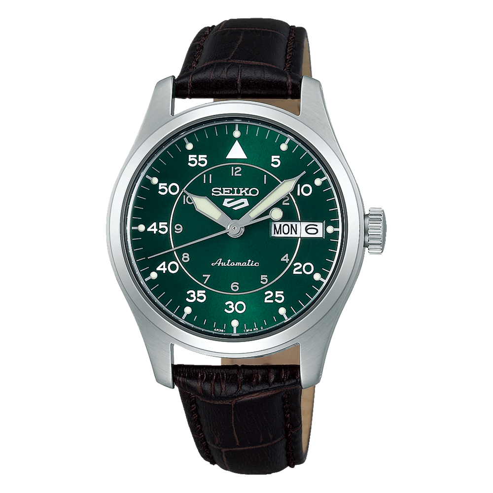 Seiko 5 Sports SRPJ89K1 Kelly Green Flieger Suit Style Men’s Watch