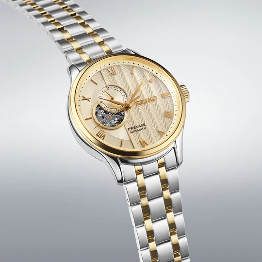 Seiko SSA464J1 Presage Japanese Zen Gardens In Gold toned Sand Automatic Men's Watch