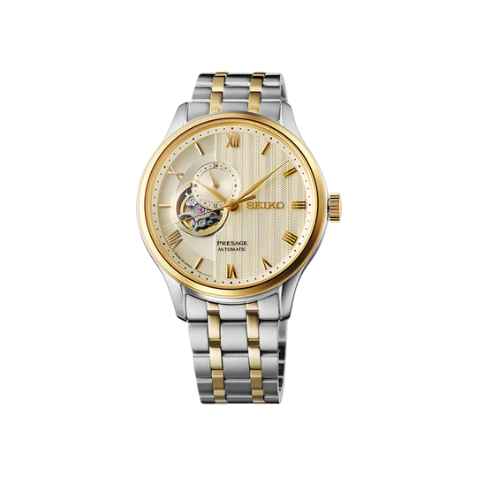 Seiko SSA464J1 Presage Japanese Zen Gardens In Gold toned Sand Automatic Men's Watch